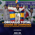 Lojana se consagra campeona nacional de Taekwondo