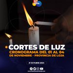 Cortes de energía por feriado en la provincia de Loja