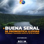 Pronostican lluvias en Amazonia y Sierras Ecuatoriana