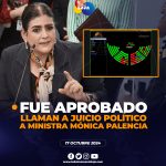 Asamblea aprueba el juicio político contra Min. Mónica Palencia