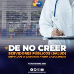 Funcionarios de salud reubicados a trabajar en una gasolinera en Yantzaza