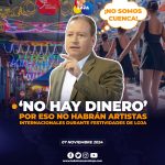 ‘No hay dinero’ para contratar artistas internacionales, por fiestas de Loja