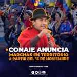 CONAIE anuncia marchas en territorio