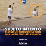 Sujeto intento 4c4b4r con la vida de un cocodrilo en Ecuador