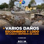 Viviendas y negocios del casco céntrico de Loja, afectados tras fuertes lluvias.