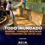 Baterías sanitarias del parque Bolívar inundadas.